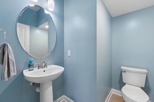 Main floor also features a nice half bath