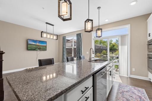 Gorgeous center island provides plenty of entertaining or prep space.