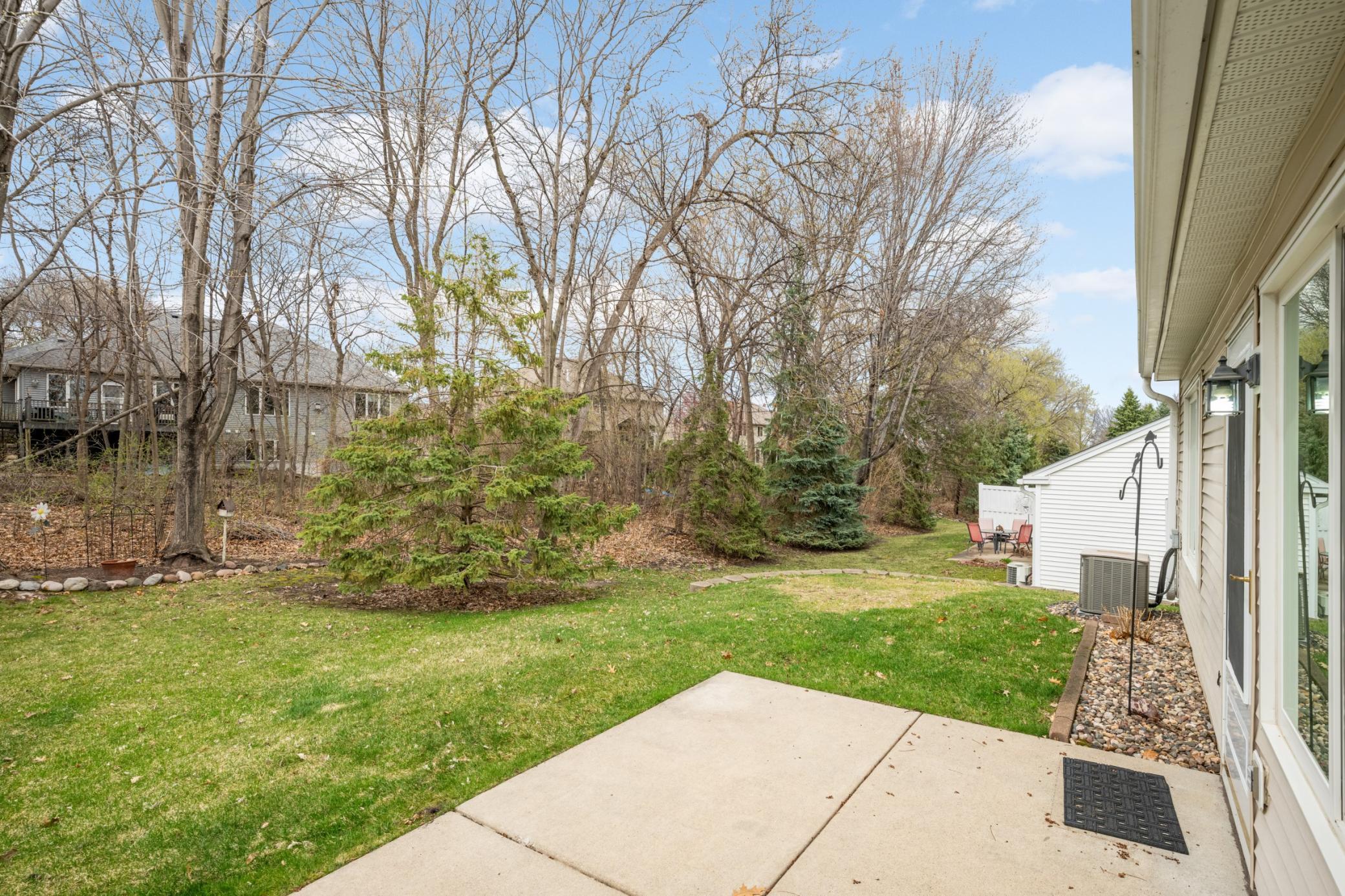 Tree-lined lot creates a peaceful, private retreat