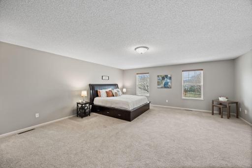 The primary suite offers a spacious retreat with a sizable walk-in closet.