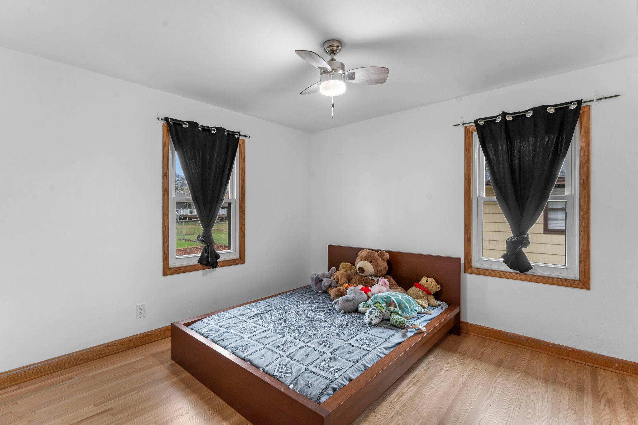 A view of bedroom two located on the main level.
