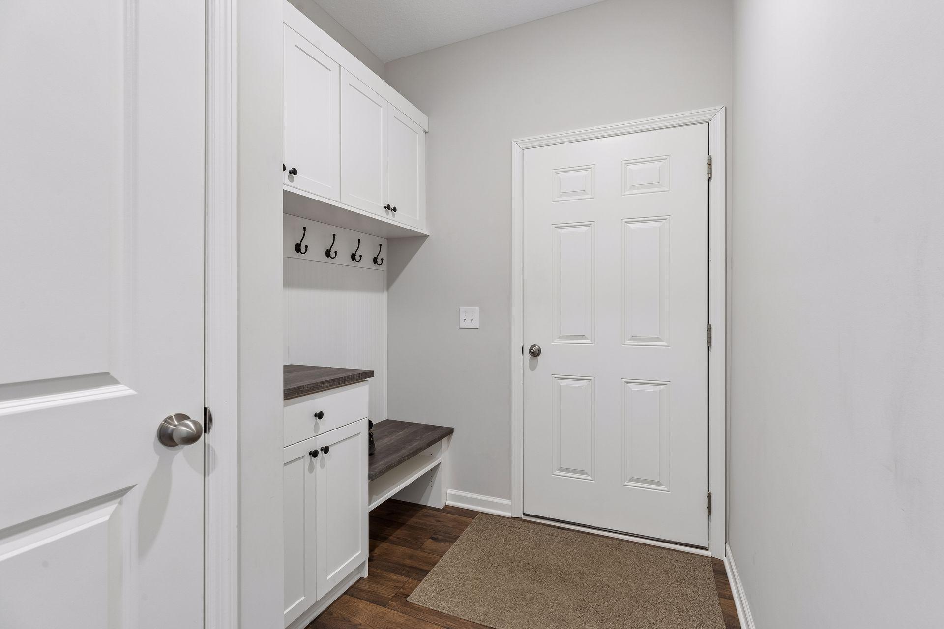 Mudroom off back entry to garage