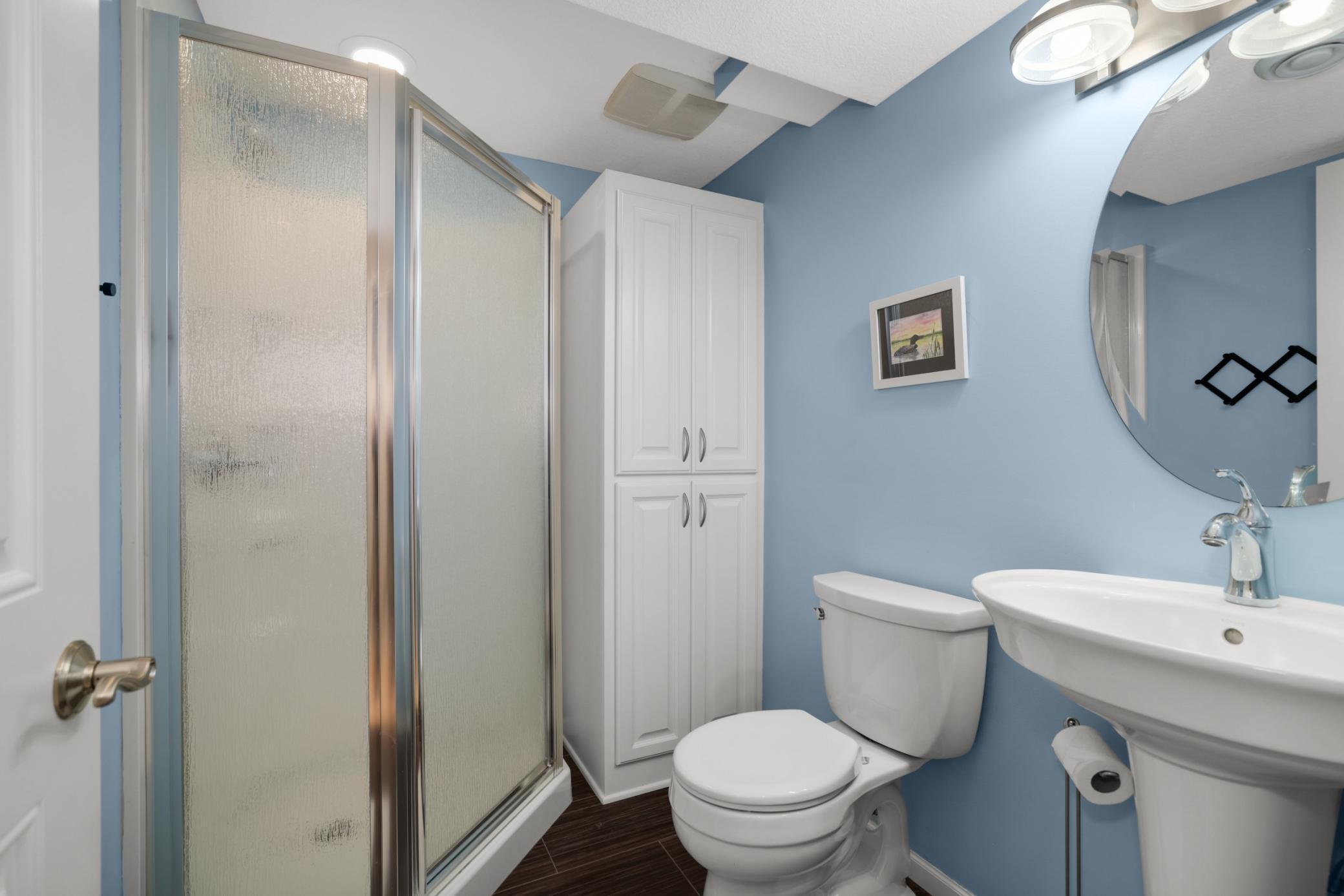 This is the lower level 3/4 bathroom
