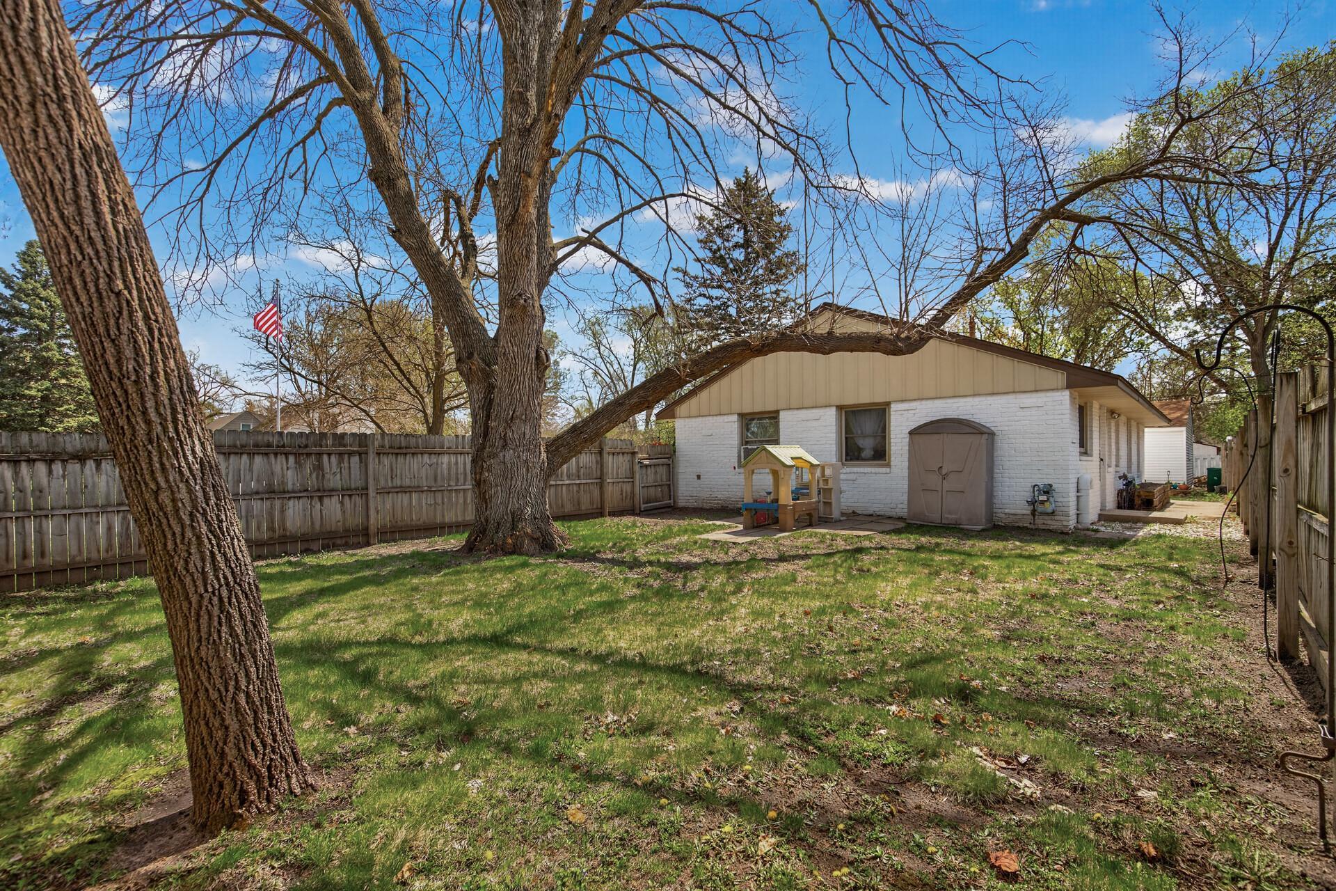 Fenced backyard