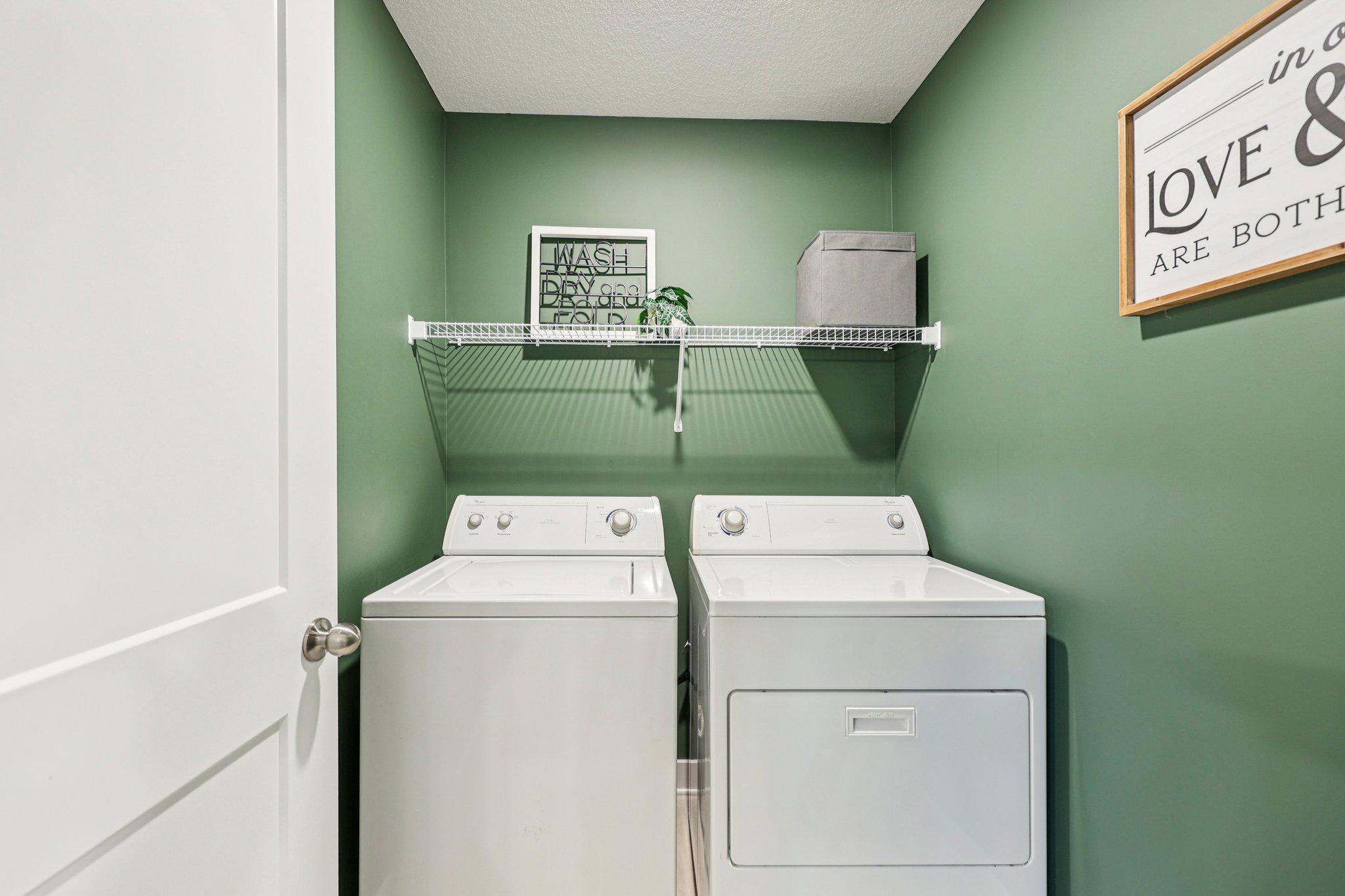 Upper level laundry room