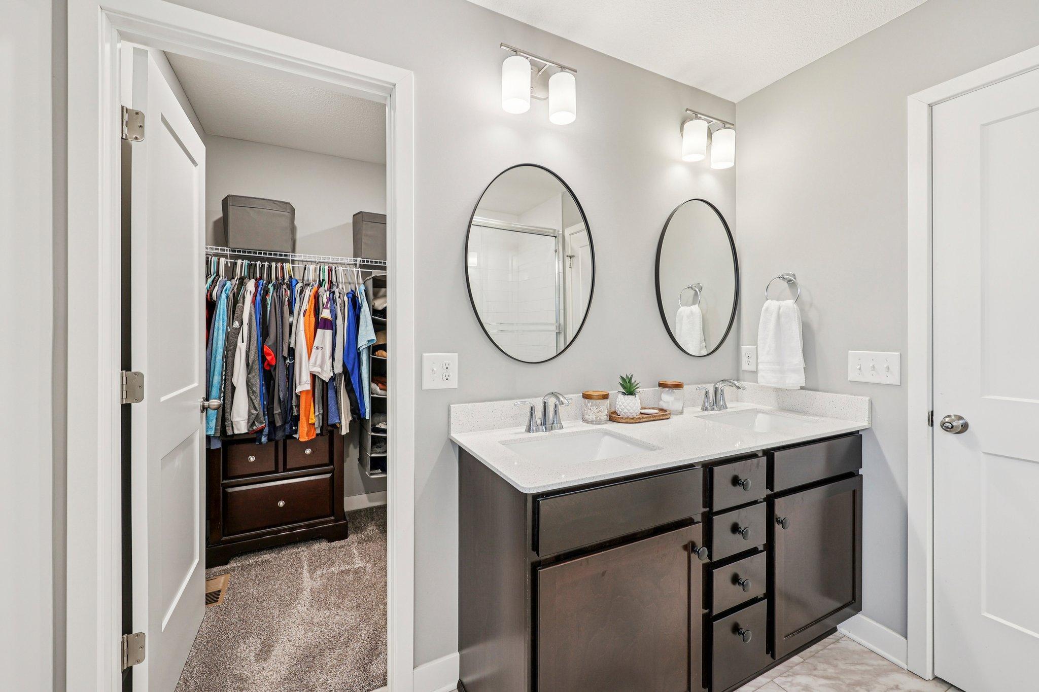 Primary bathroom and walk in closet