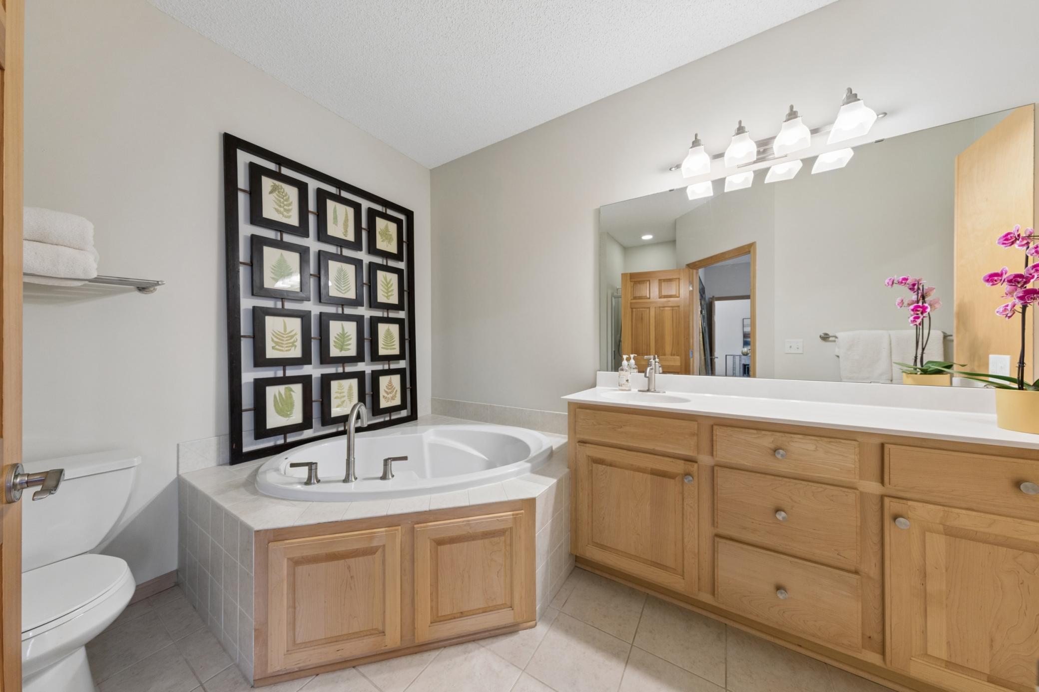 Owner suite full bath with soaking tub