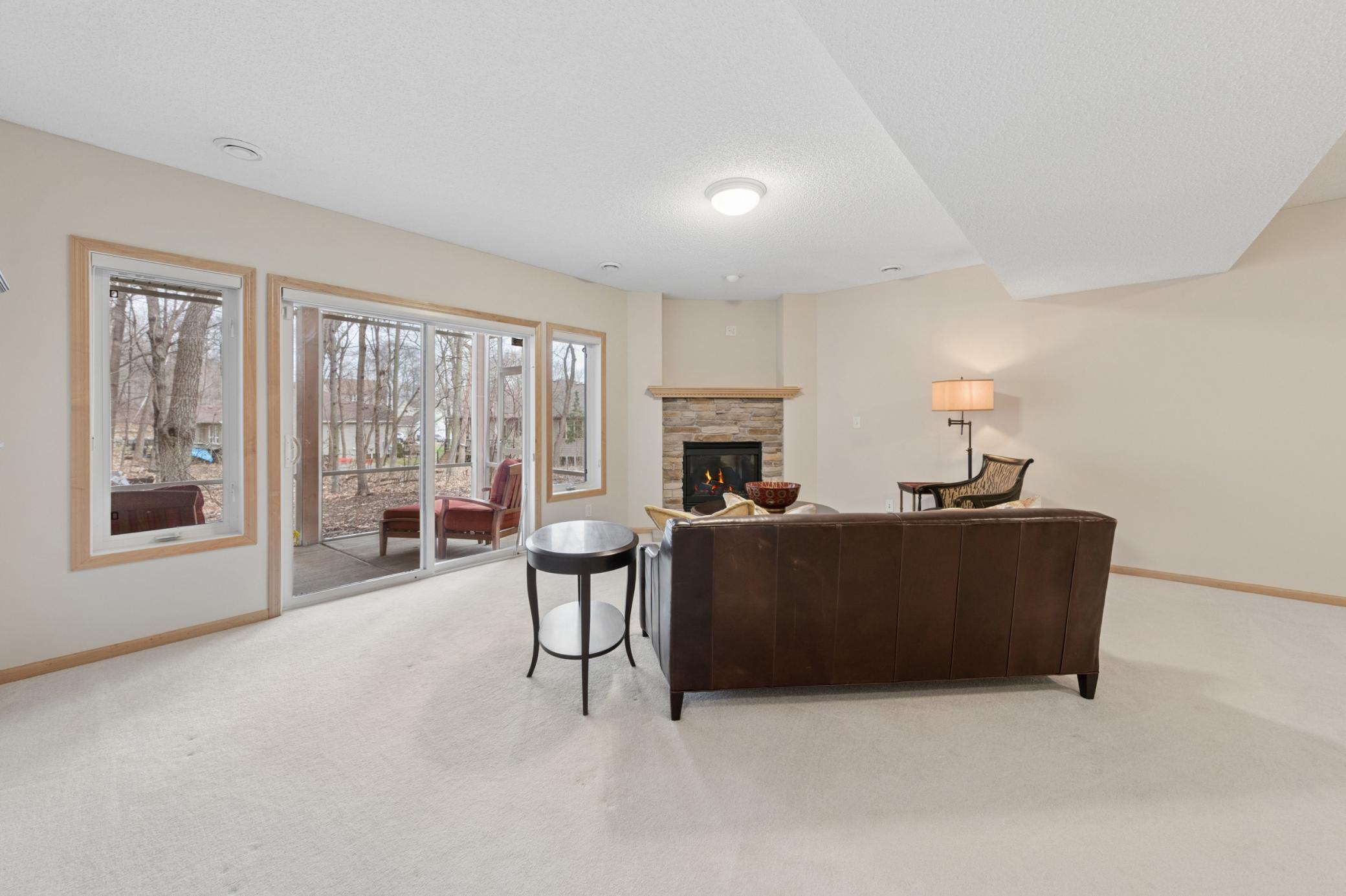 Lower level family room with walkout
