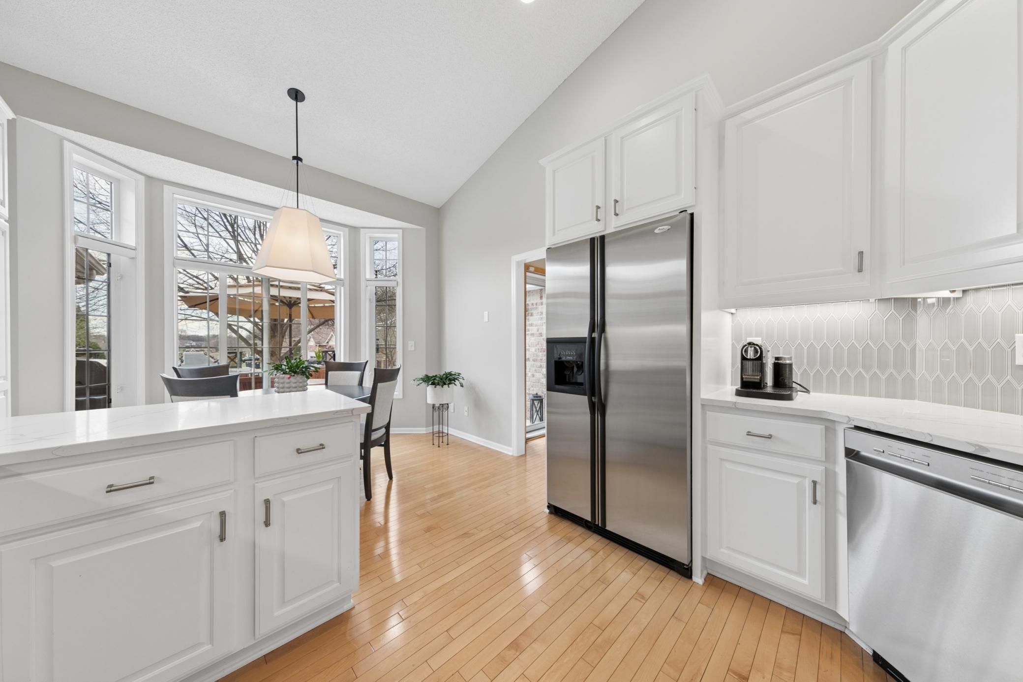 Plenty of counter space. Note the beautiful hardwood floors