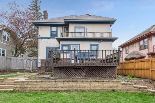 Private balcony overlooking a quiet, secluded backyard