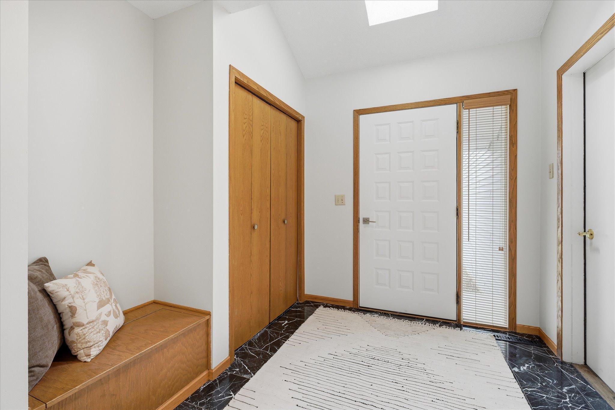 Large Entry with built-in seating!