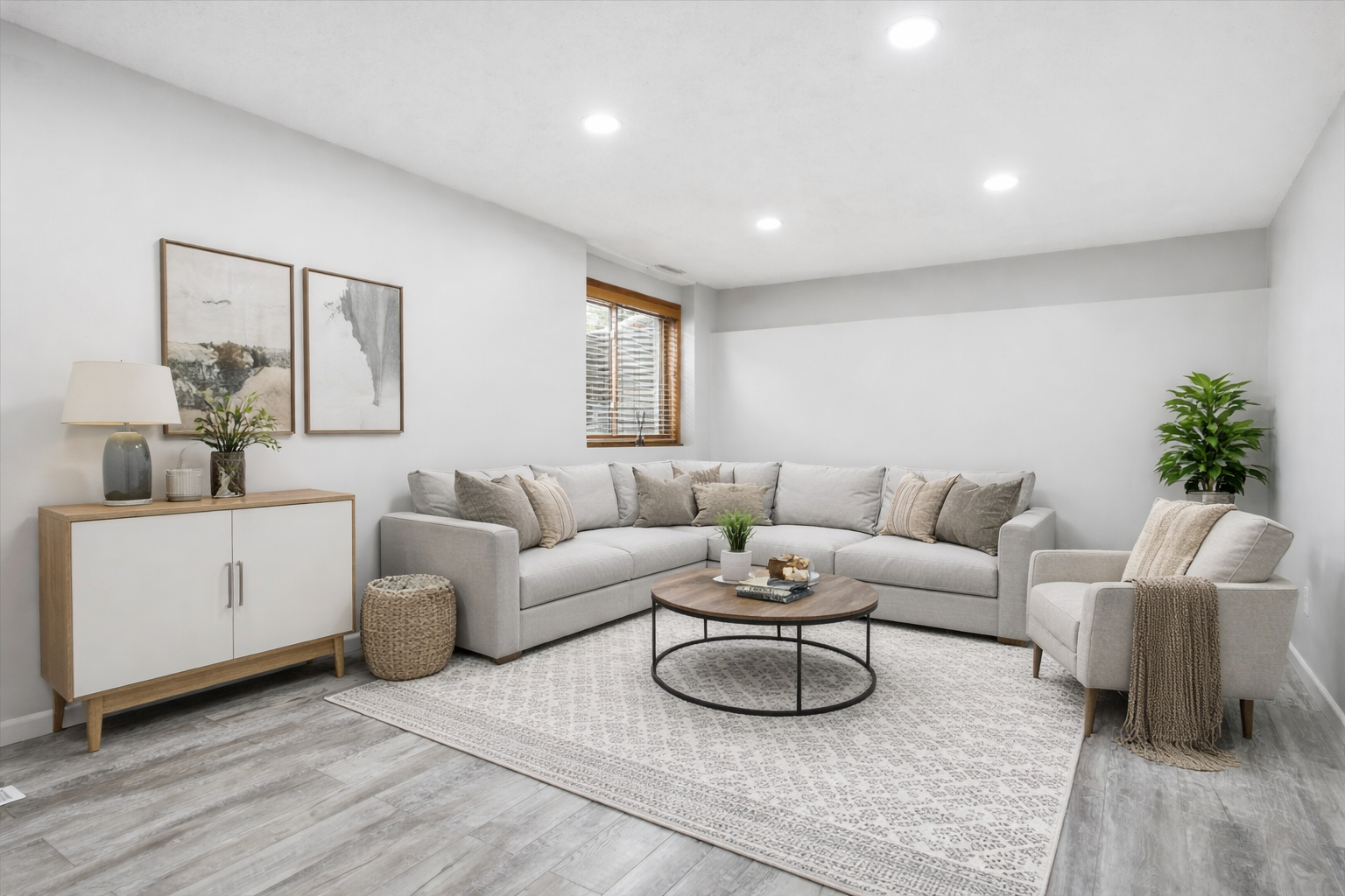 Lower Level Family Room - Virtually Staged