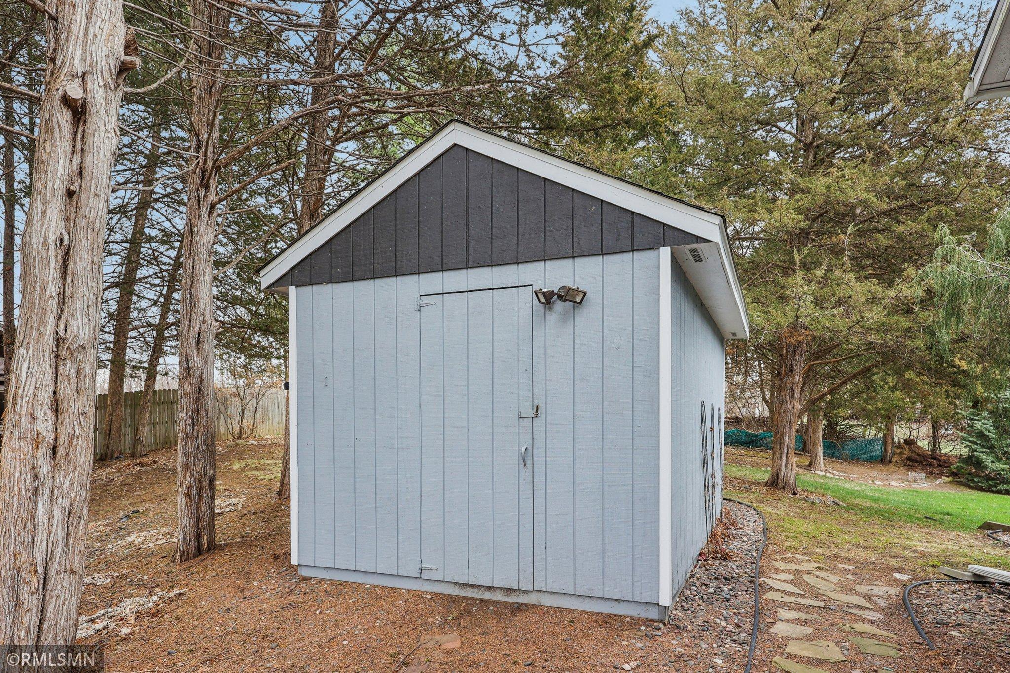 Storage shed sided to match the house