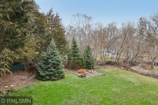 Backyard-tons of plants here-the owner works at a greenhouse! Seasonal creek along the right property line.