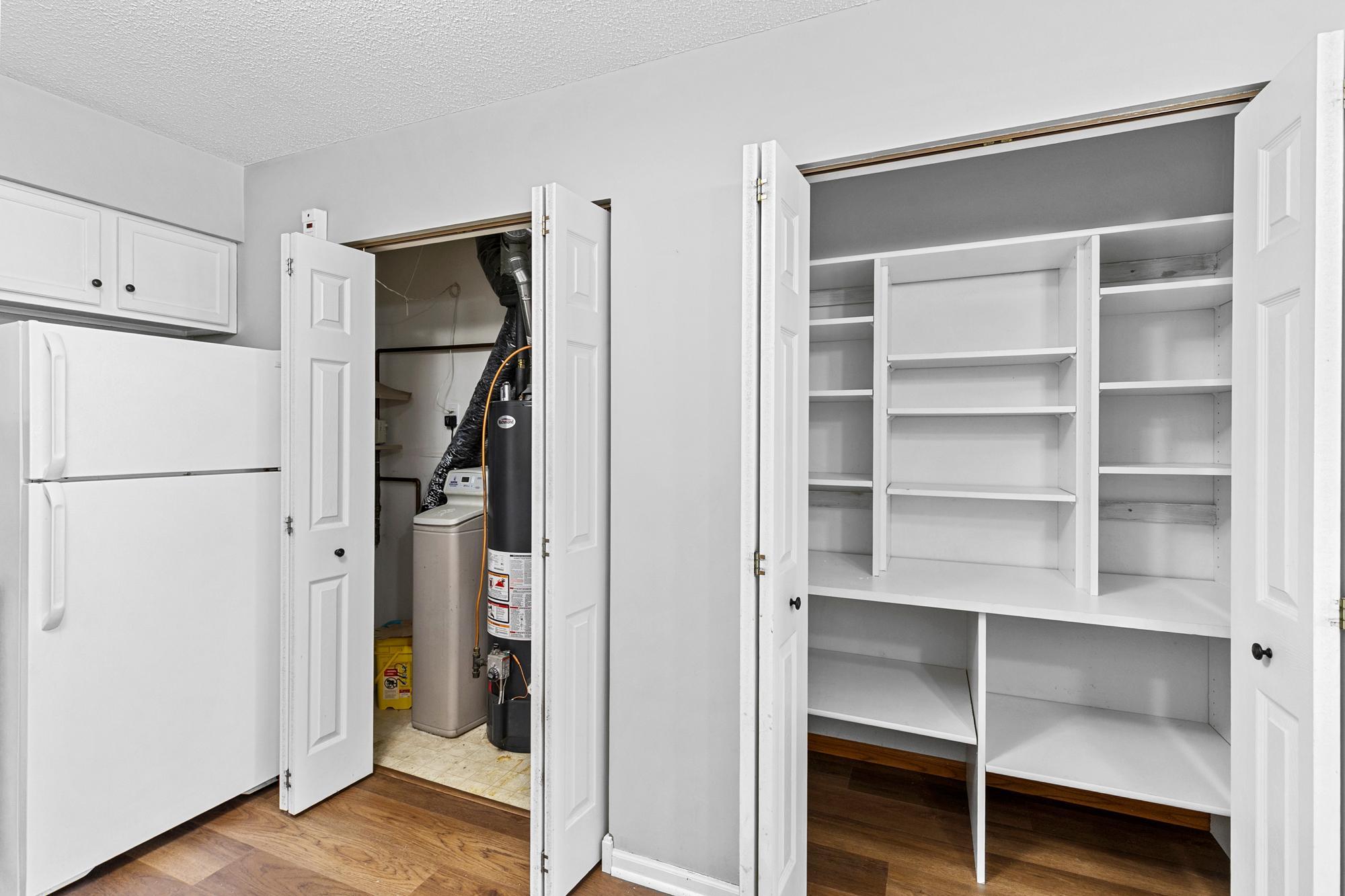 Kitchen pantry and mechanical area.