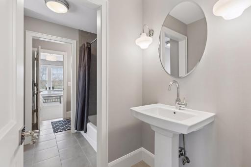 Jack and Jill bathroom on the upper level