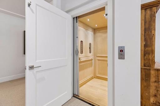 Elevator that serves all three levels