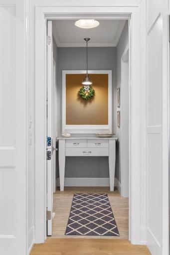 Step into the mudroom area