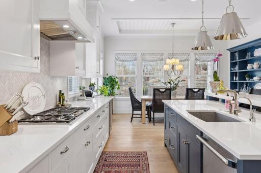 Tons of natural light flood into this kitchen space