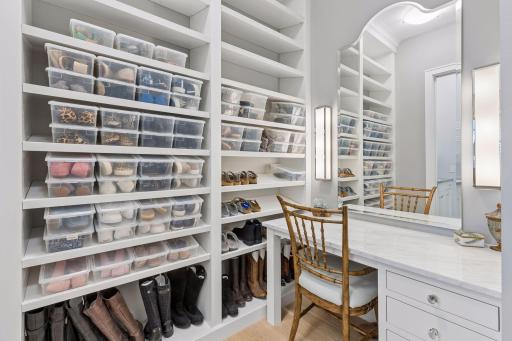 Additional closet space for shoes or extra storage needs