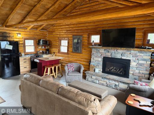 Cozy gas burning fireplace to take the chill off