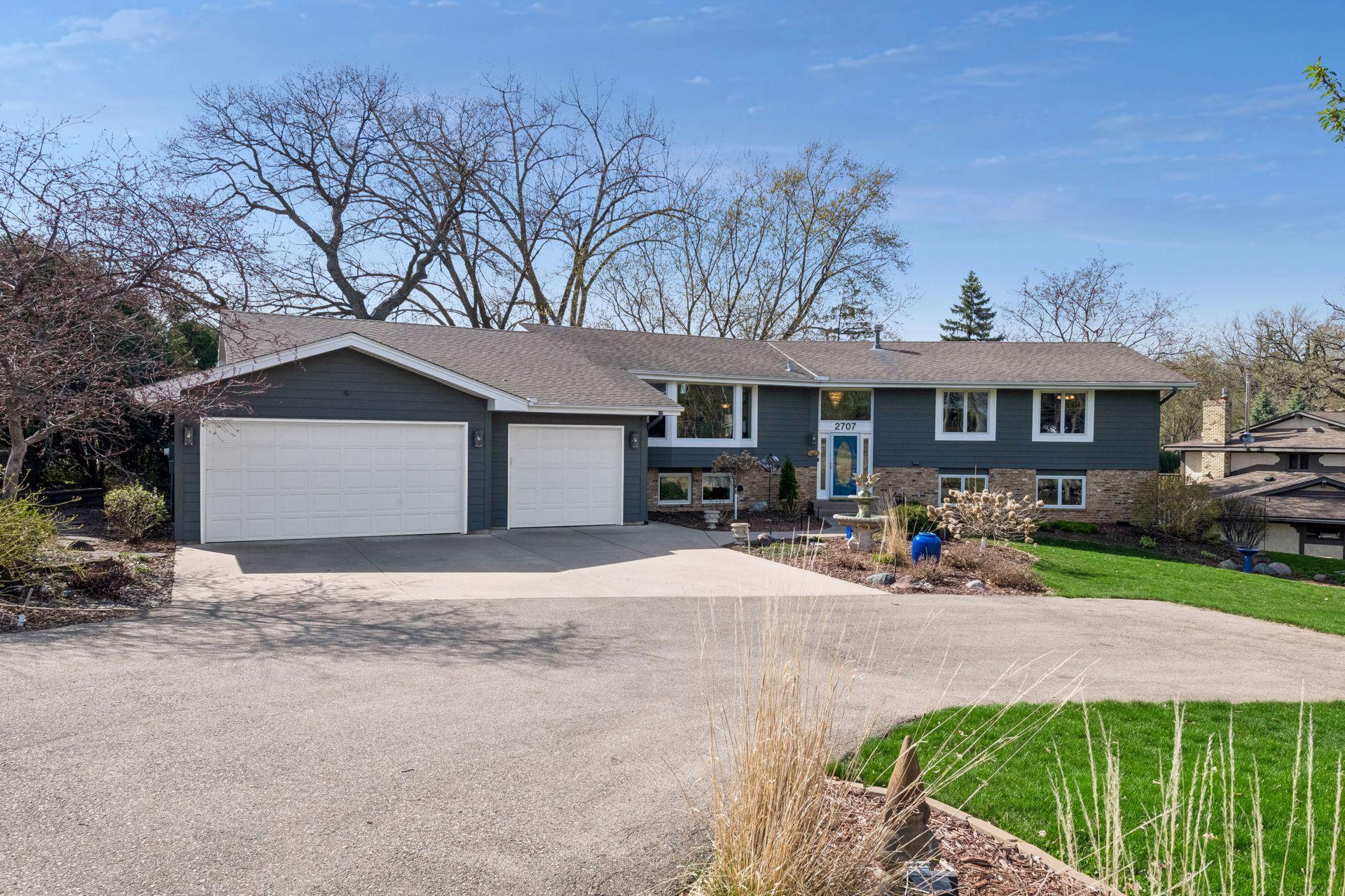 Extra large 3 car garage with attic storage
