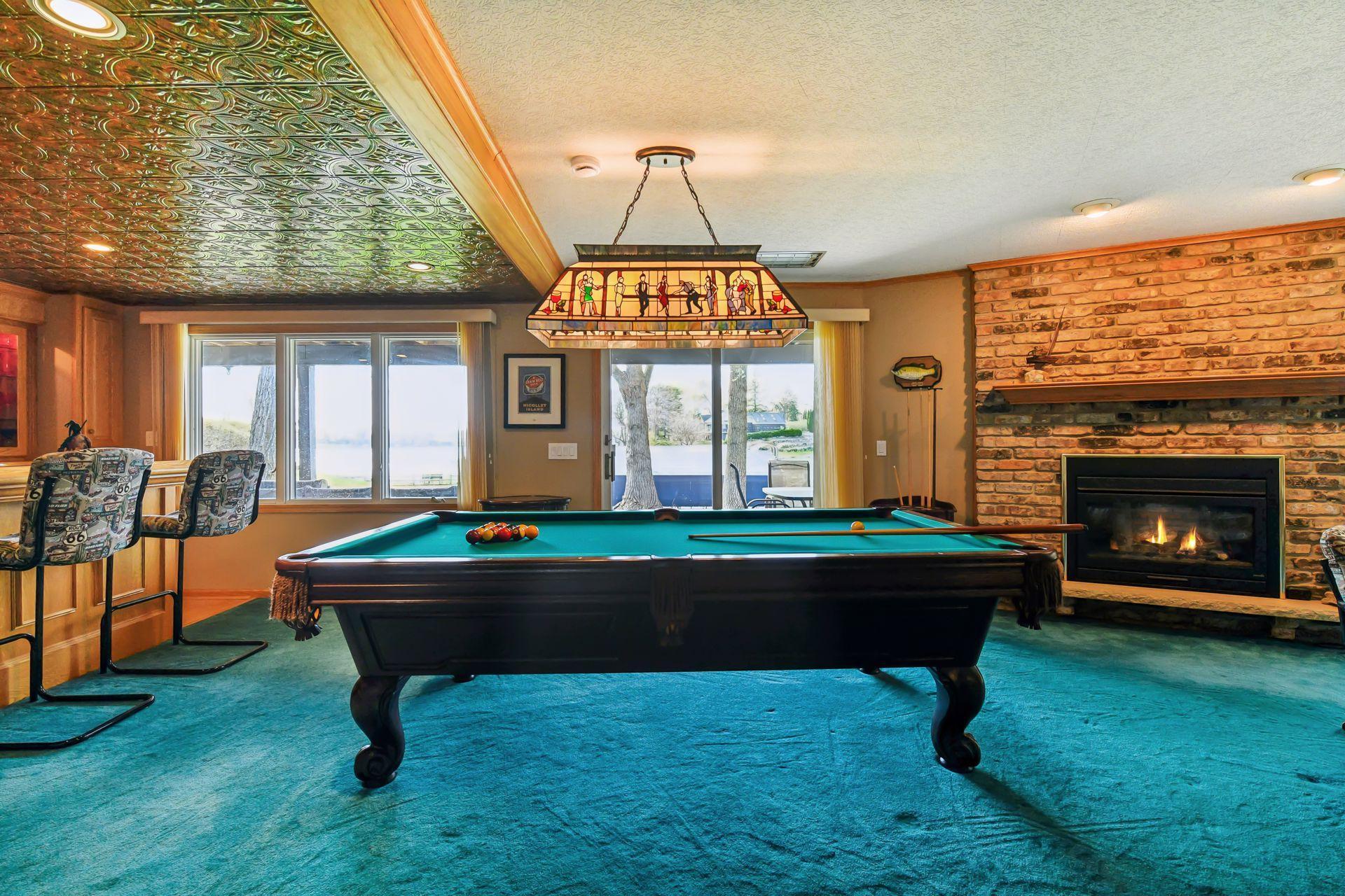 Brick fireplace with gas insert