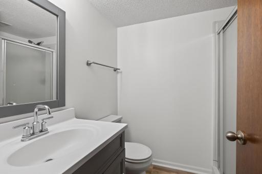 3/4 bathroom on the lower level.