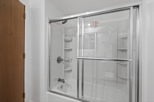 Remodeled full bathroom on the main level.