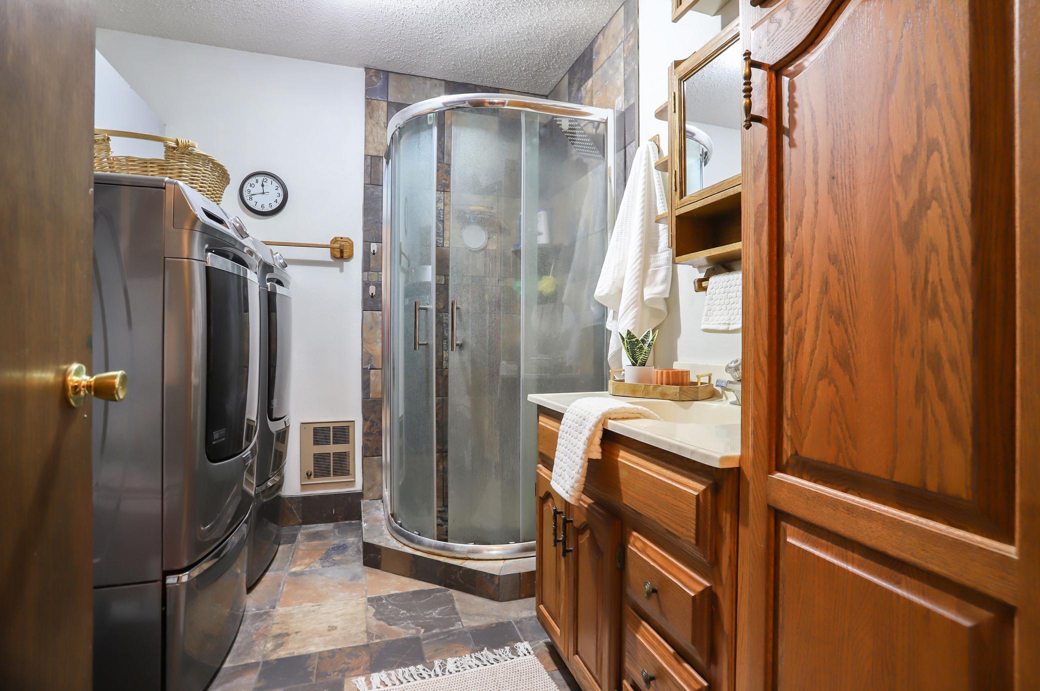 Lower Level 3/4 Bath and Laundry