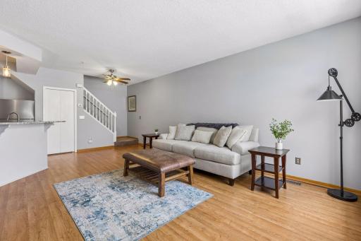 The home has neutral paint colors to fit today's decorating trends