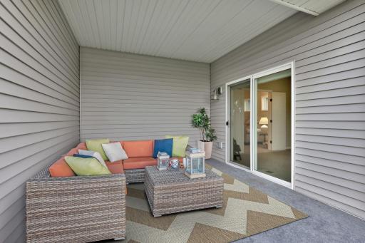 Back covered porch - virtually staged
