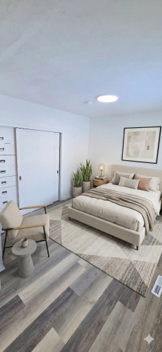 Virtually staged Bedroom