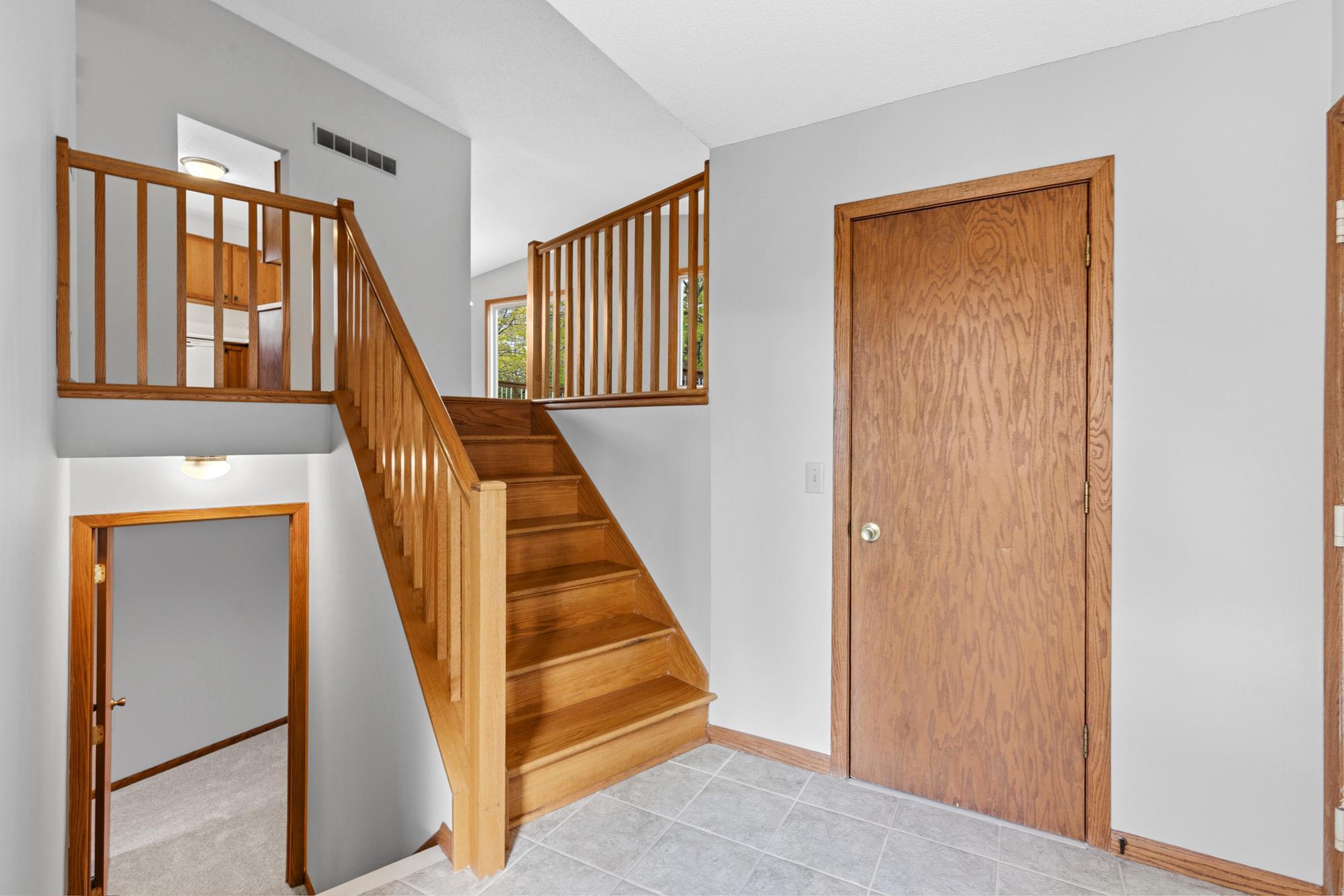 Spacious foyer with walk-in coat closet