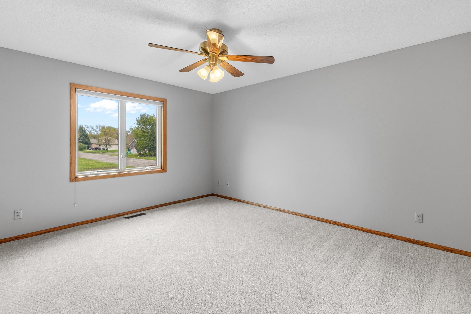 Primary bed with new carpet