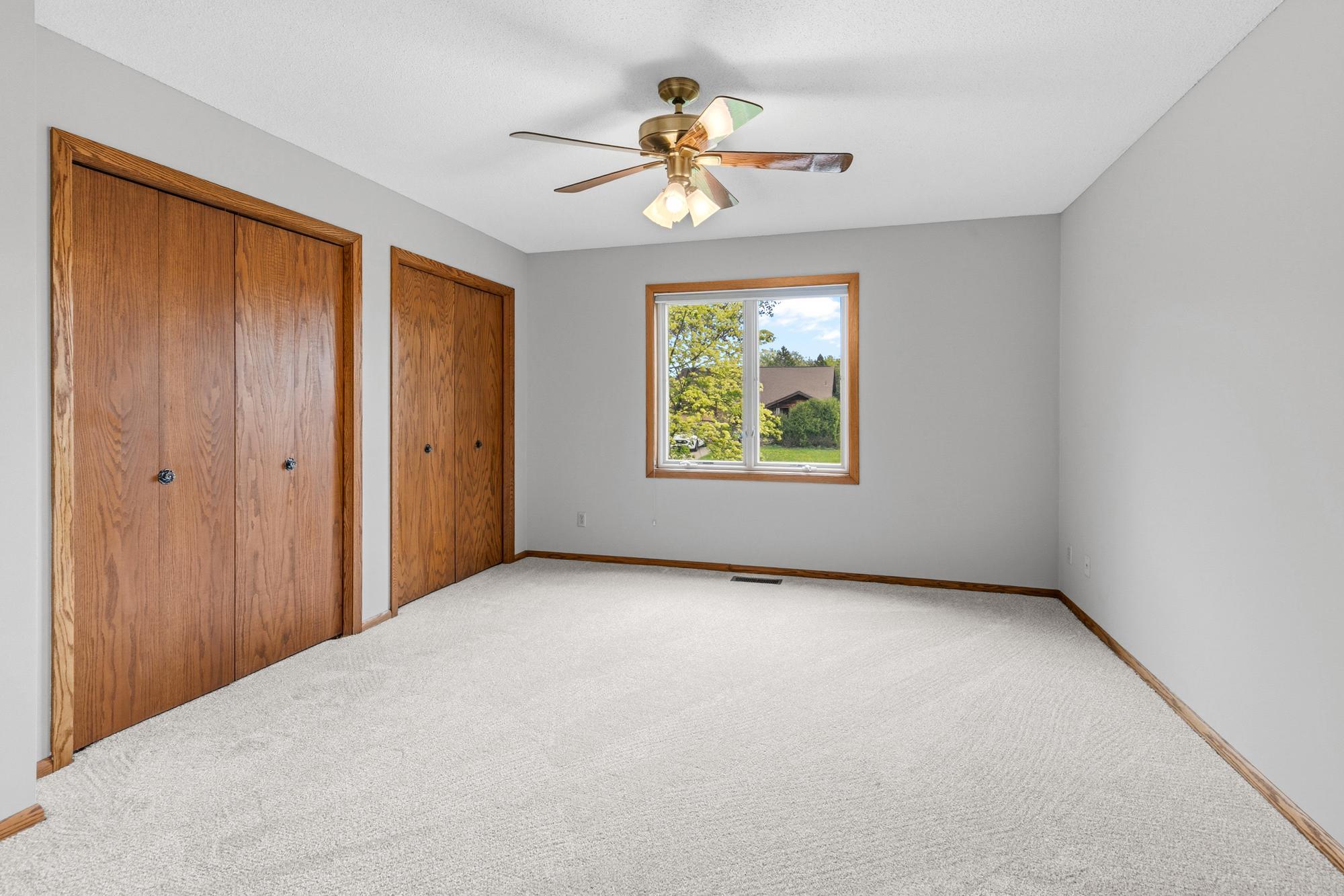 Double closets with closet organization system