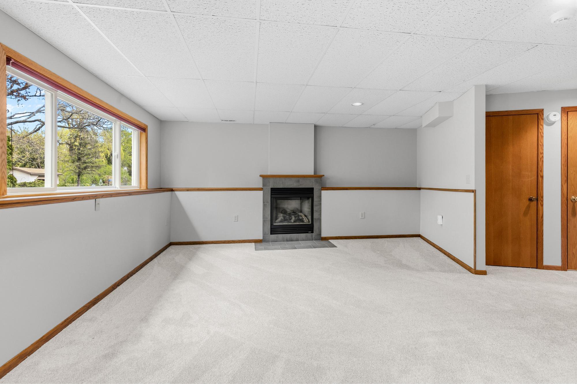 Cozy gas fireplace