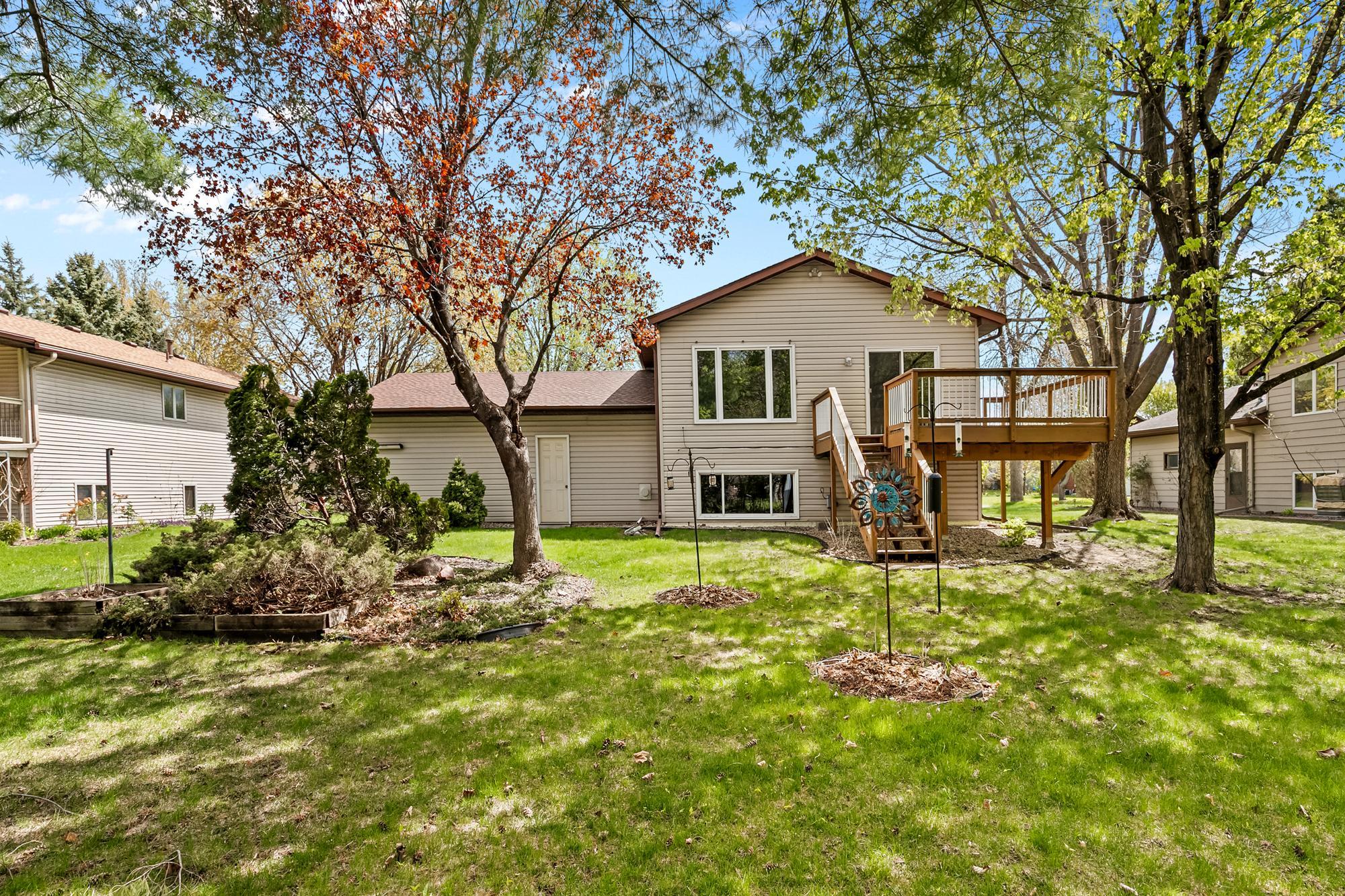 Lush landscaped backyard