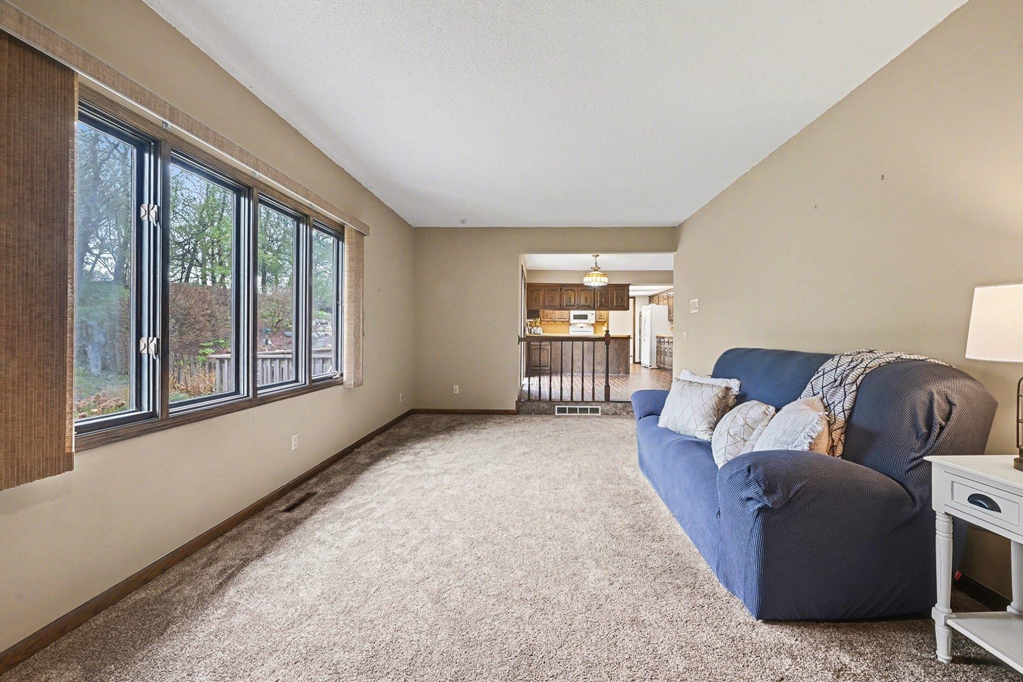 Informal dining flows seamlessly to the family room