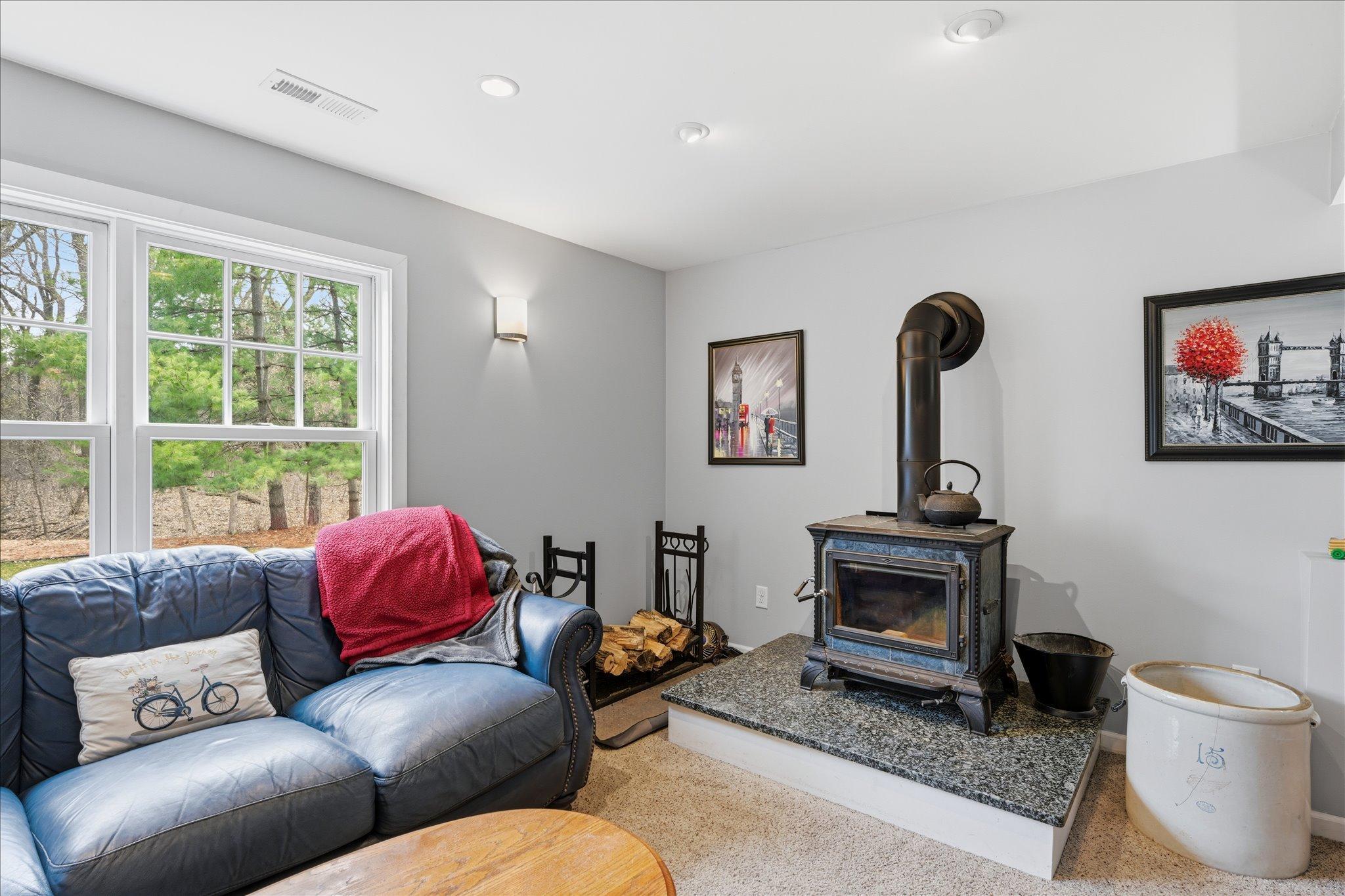 Wood burning stove makes this the warmest and coziest part of the home October through April!