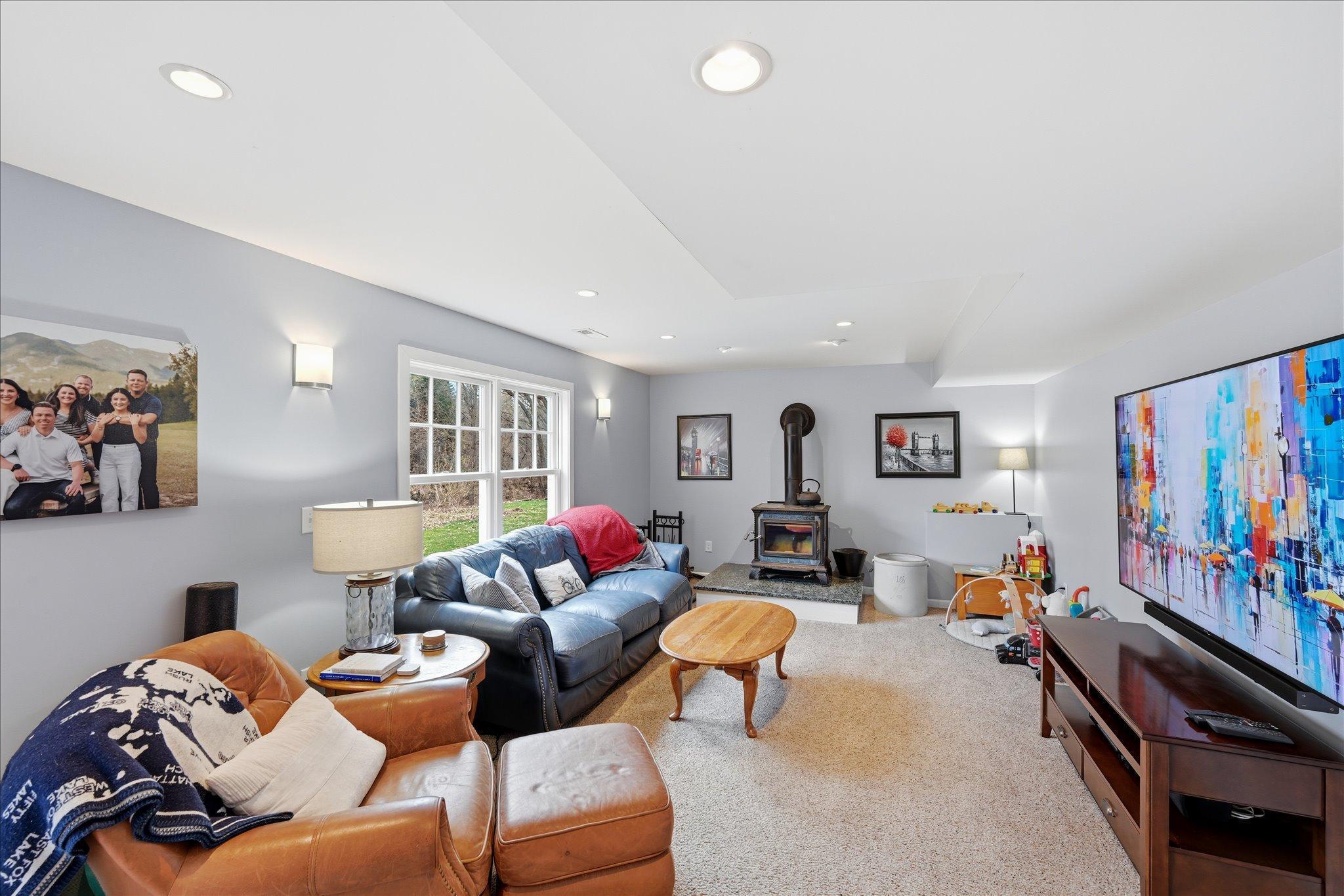 The walk out basement offers tons of light.