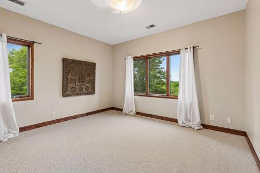 The upper level also offers three additional bedroom.