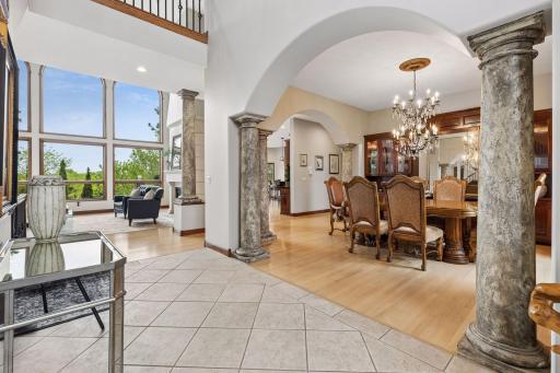 A dramatic 22-foot entry sets the tone for the homeâs grand design opening into a soaring great room filled with natural light.