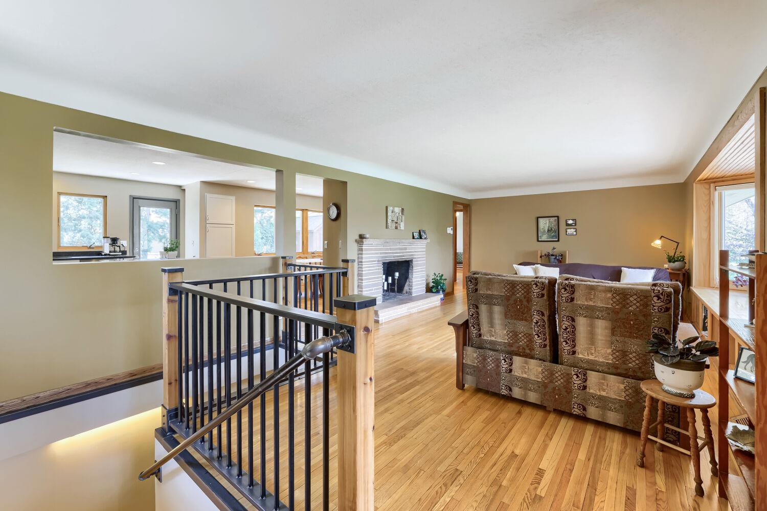 Living room and open strair case