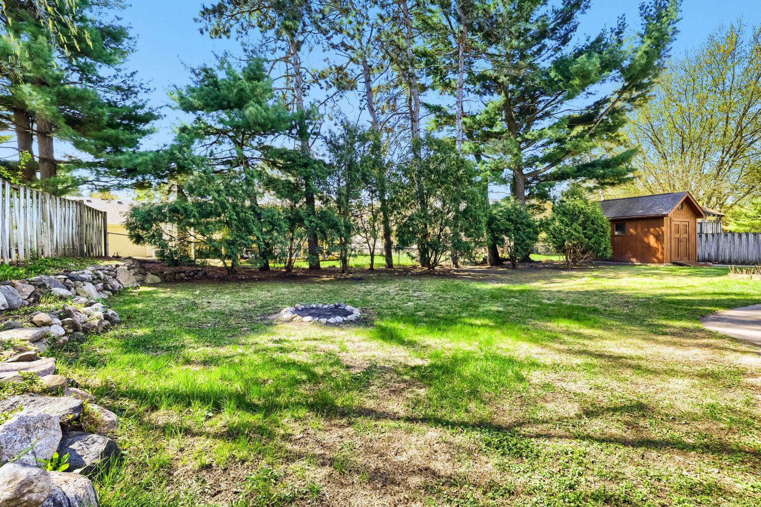Back yard and fire pit
