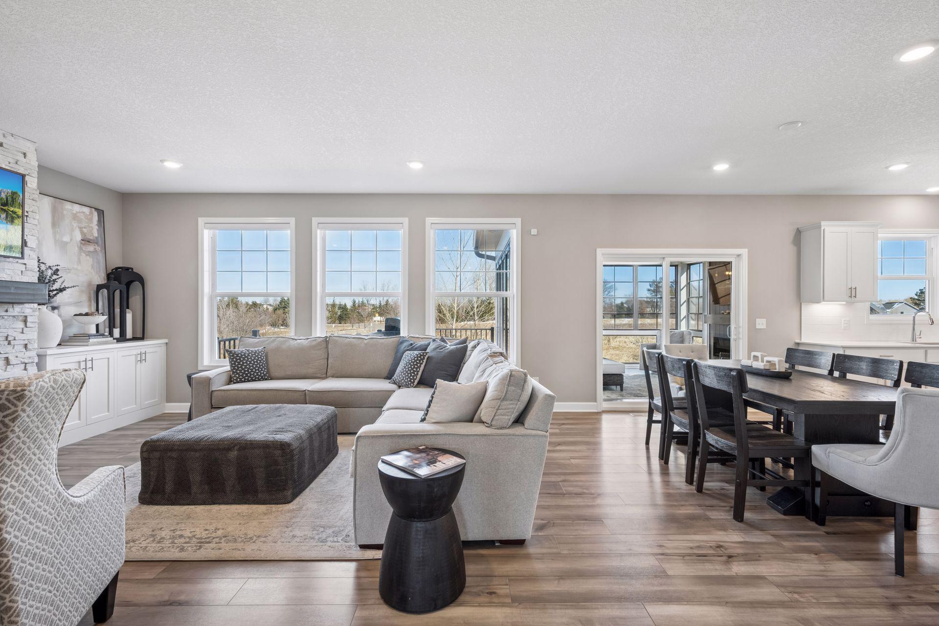 Open concept main floor, floor ceiling windows