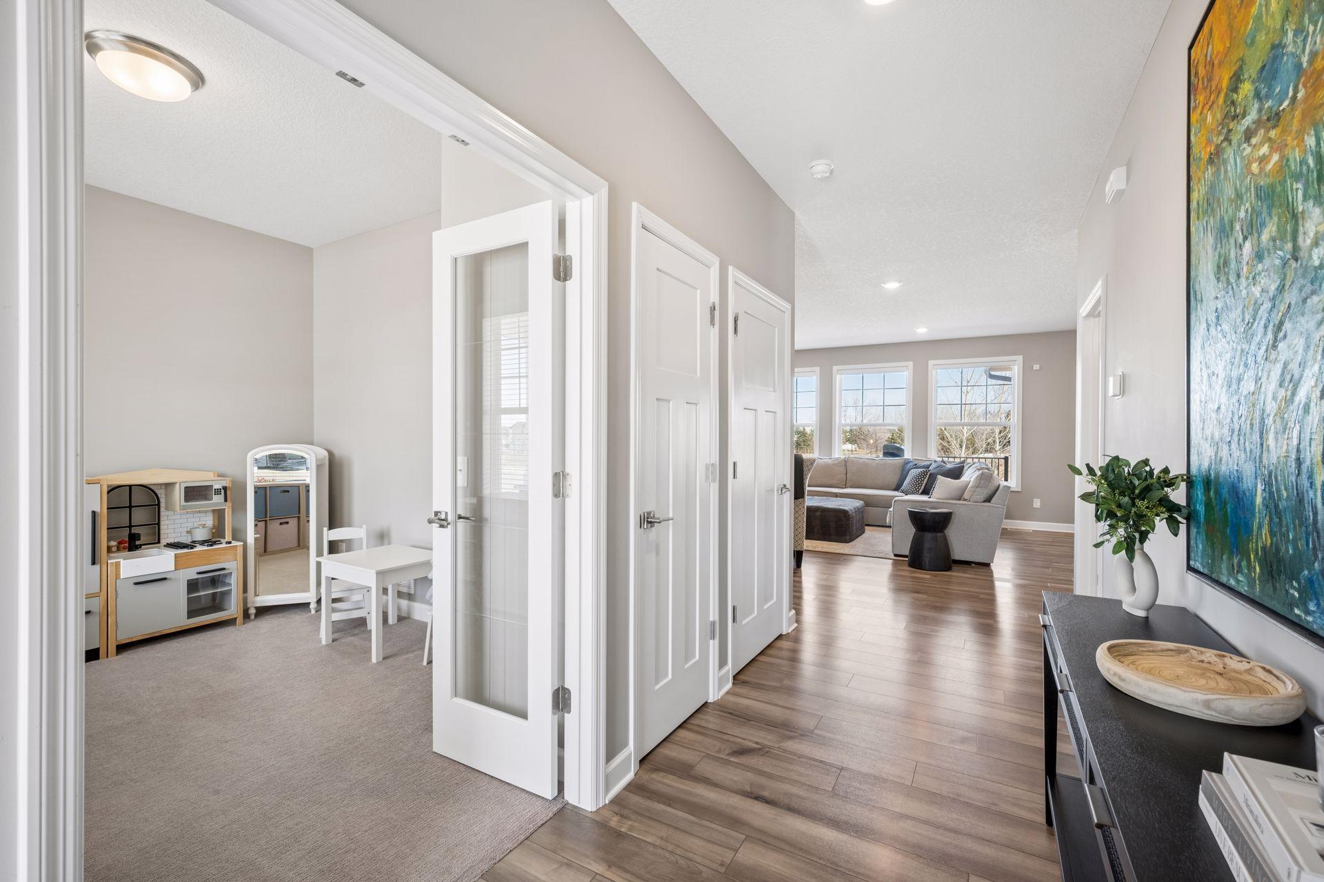 Double doors leading into office/play room
