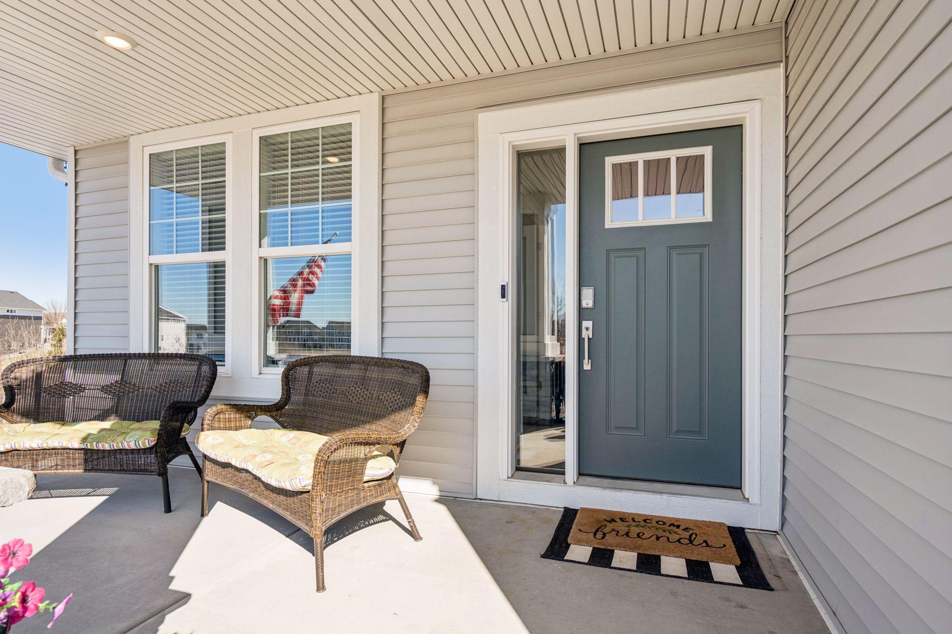 Beautiful sunny front porch