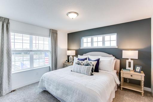 The primary bedroom is a welcome oasis at the end of the day! *Model home, colors and selections will vary.