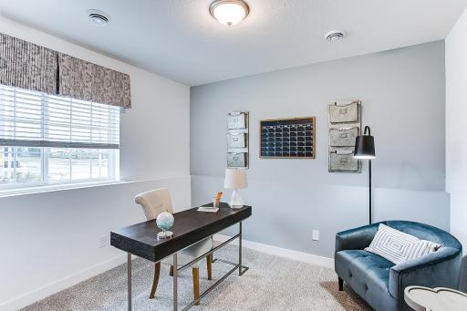 This lower-level flex room transforms nicely to suit your individual needs! *Model home, colors and selections will vary.